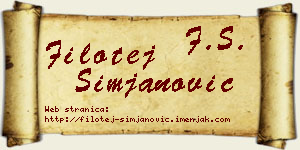 Filotej Simjanović vizit kartica